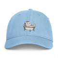 Embroidered Bathing Tofu Dad Cap — Cute Tub Cartoon Washed Baseball Hat