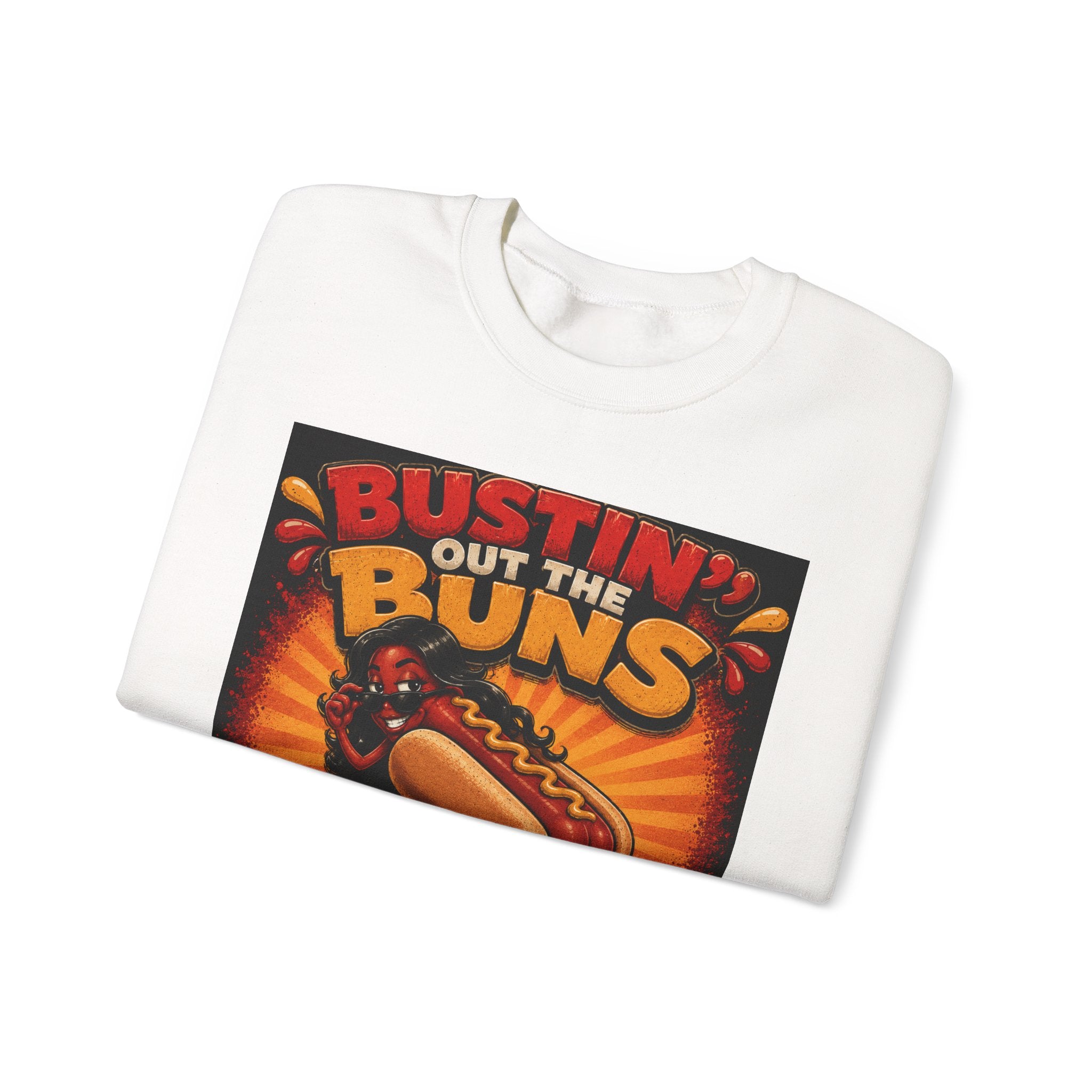 Sweatshirt — "Bustin' Out the Buns for the Glizzler" Retro Hot Dog Graphic