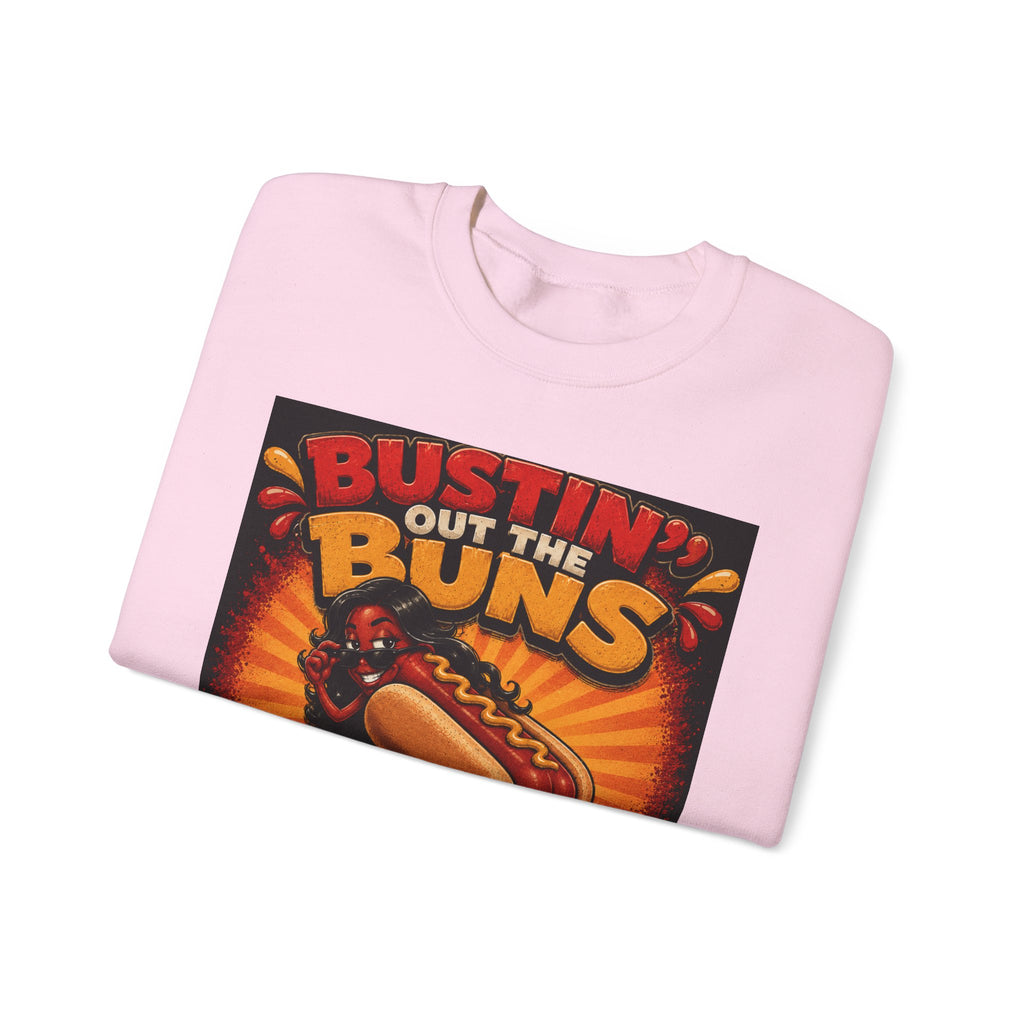 Sweatshirt — "Bustin' Out the Buns for the Glizzler" Retro Hot Dog Graphic