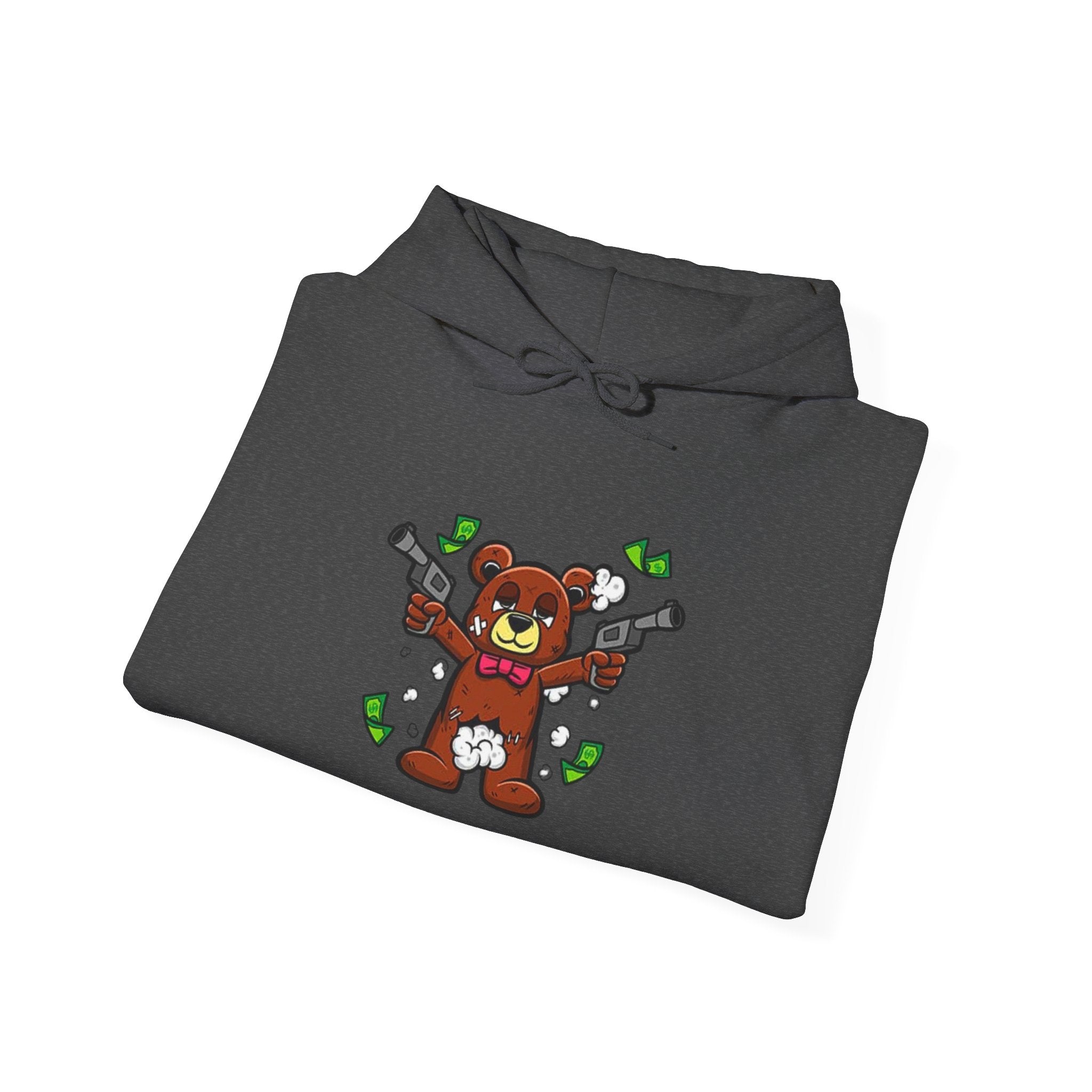 Pick Me Bear Hoodie — Cute Grizzly with Cash Graphic Sweatshirt