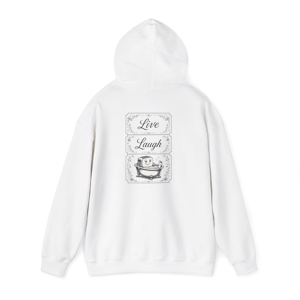 Live Laugh Bath Hoodie — Cute Retro Bathing Bar of Soap Sweatshirt