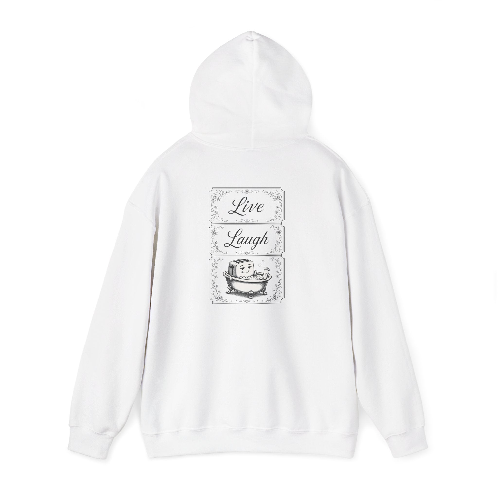 Live Laugh Bath Hoodie — Cute Retro Bathing Bar of Soap Sweatshirt