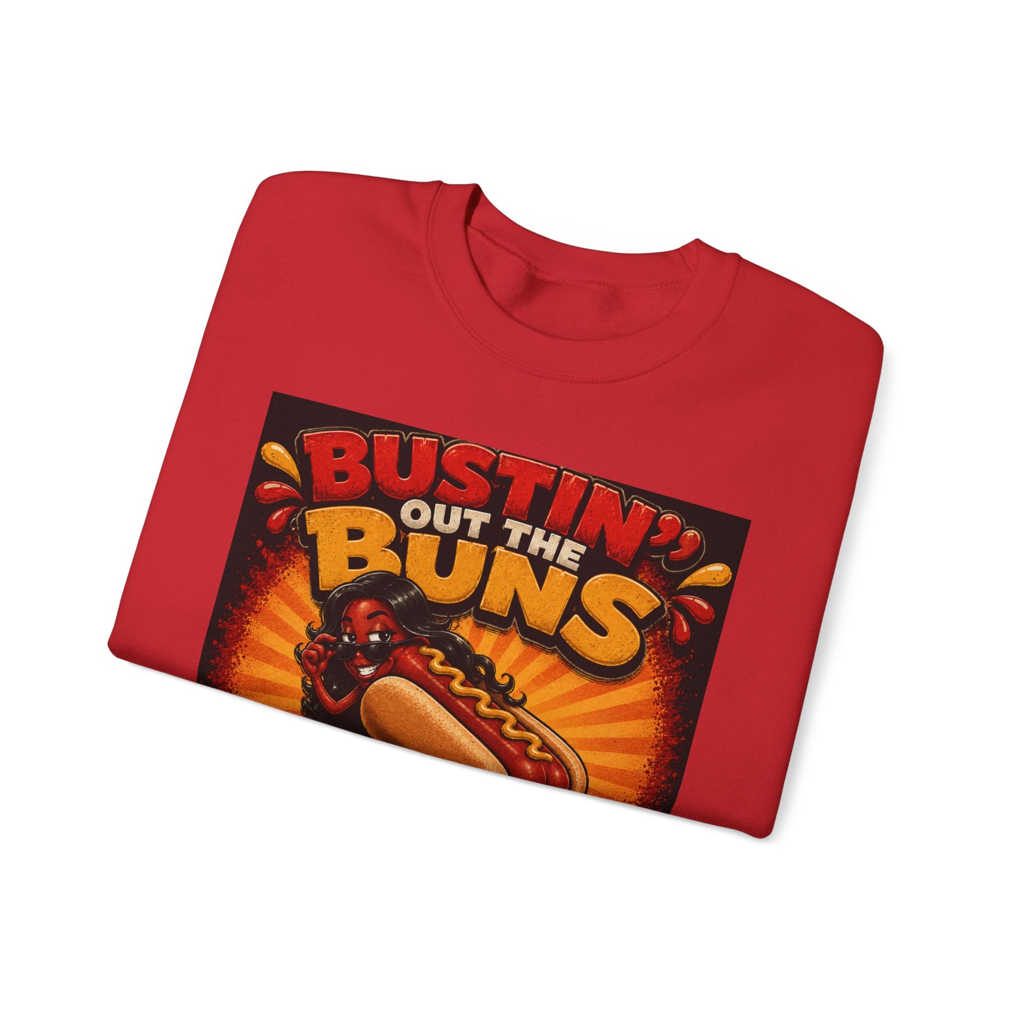 Sweatshirt — "Bustin' Out the Buns for the Glizzler" Retro Hot Dog Graphic