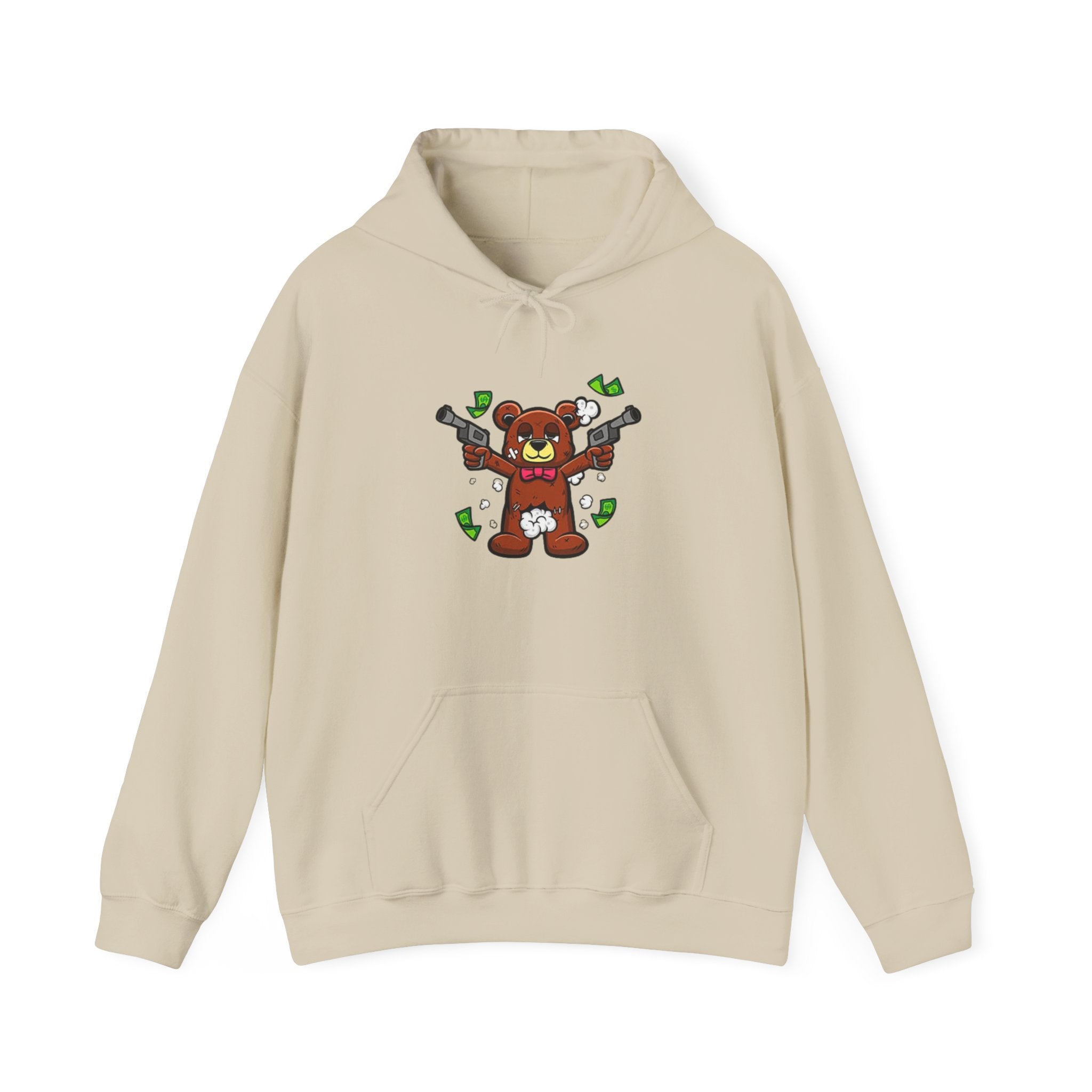 Pick Me Bear Hoodie — Cute Grizzly with Cash Graphic Sweatshirt