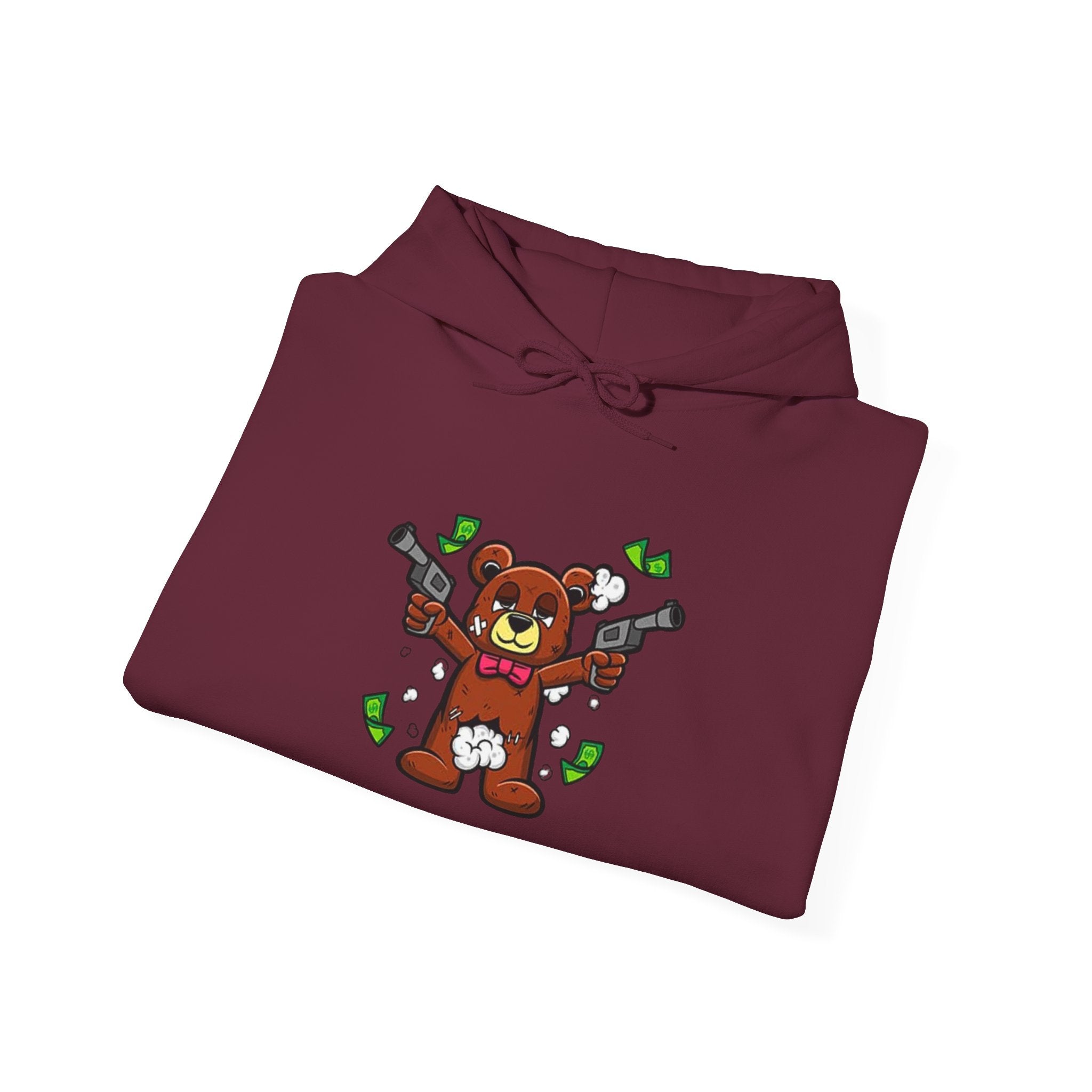 Pick Me Bear Hoodie — Cute Grizzly with Cash Graphic Sweatshirt
