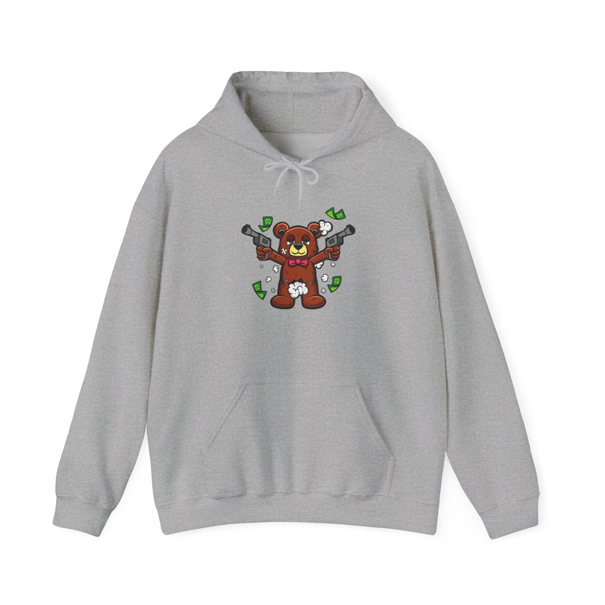 Pick Me Bear Hoodie — Cute Grizzly with Cash Graphic Sweatshirt