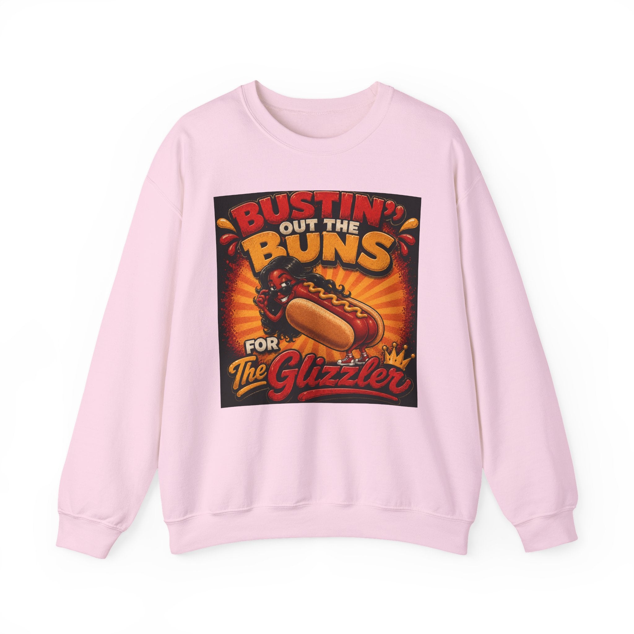 Sweatshirt — "Bustin' Out the Buns for the Glizzler" Retro Hot Dog Graphic