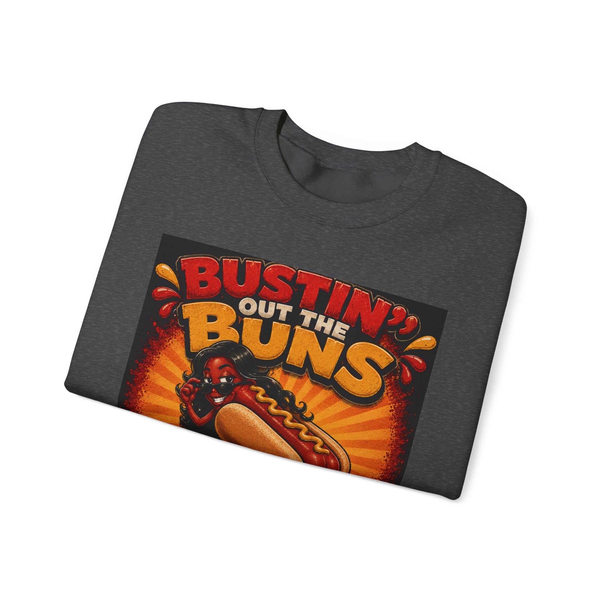 Sweatshirt — "Bustin' Out the Buns for the Glizzler" Retro Hot Dog Graphic