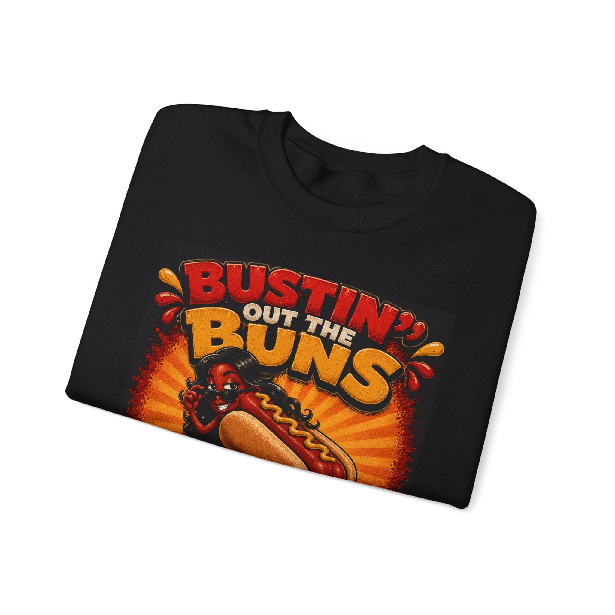 Sweatshirt — "Bustin' Out the Buns for the Glizzler" Retro Hot Dog Graphic